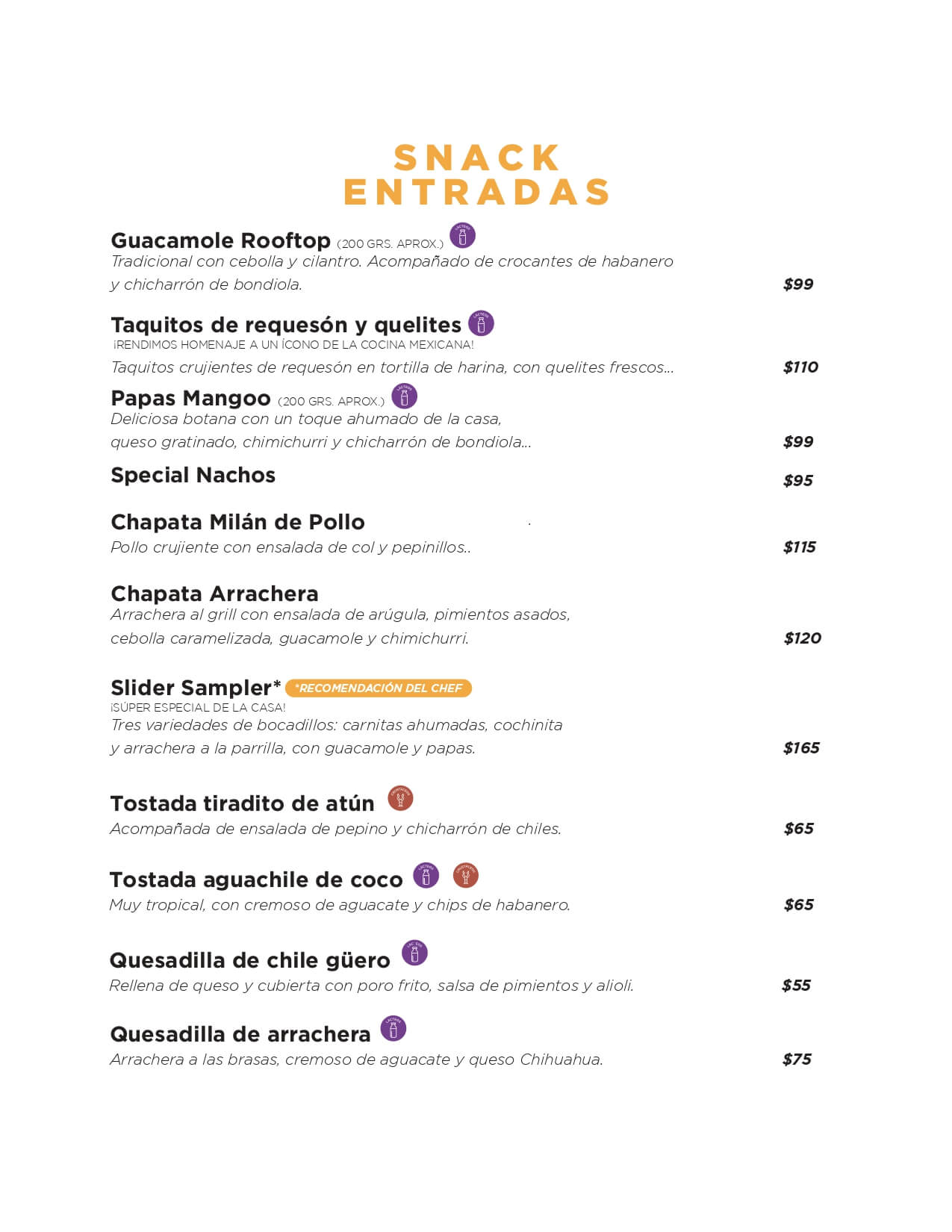 Menu Mangoo Restaurante